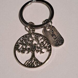 tree of life silver color key chain